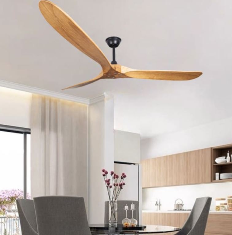 Quạt Trần Thân Đen Cánh Gỗ Gắn Phòng Ăn Căn Hộ Chung Cư PH-QVifa607