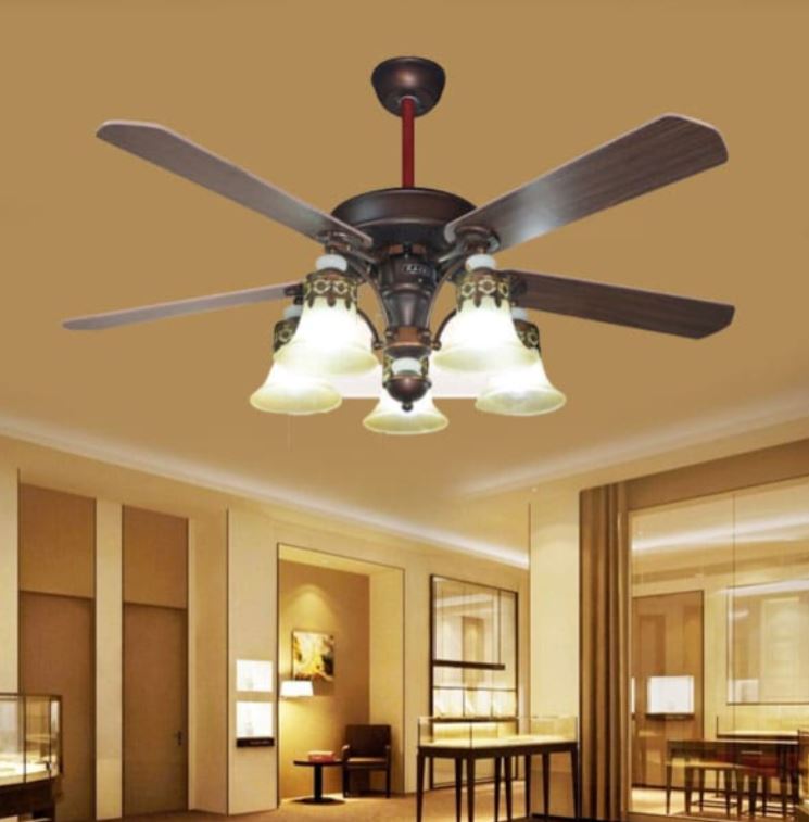 Quạt Trần Đèn Chùm Cánh Gỗ Trang Trí Phòng Khách, Phòng Ngủ HP-DQ67040