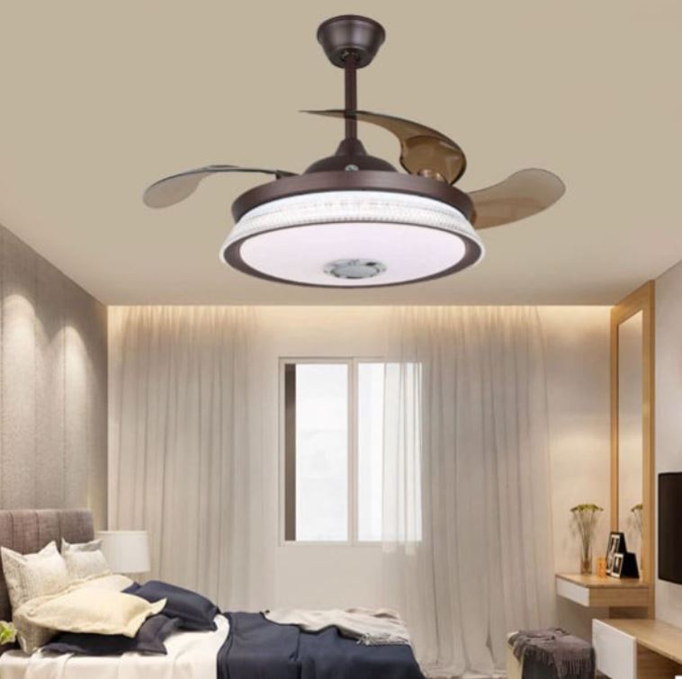 Quạt Trần Đèn Led Cánh Cụp Cánh Xòe Trang Trí Cho Phòng Ngủ HP-DQ6130