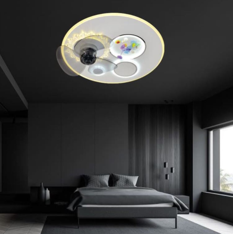 Quạt Trần Đèn Mâm Led Ốp Trần Trang Trí Phòng Ngủ D480mm HP-ML7189