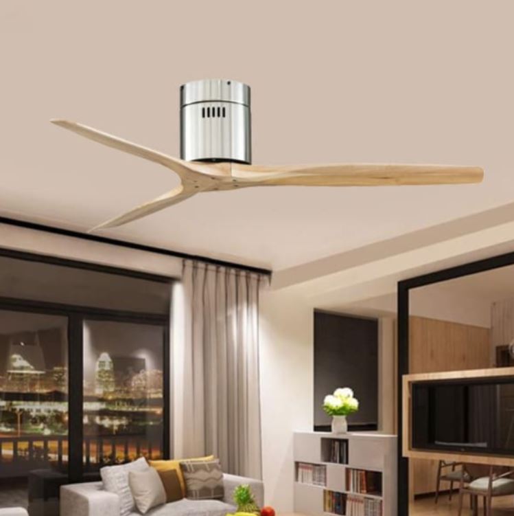 Quạt Trần Thân Niken 3 Cánh Gỗ Màu Sáng Gắn Căn Hộ Chung Cư PH-QVifa18