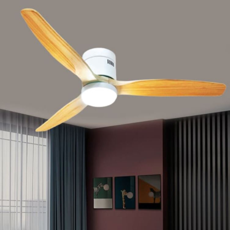 Quạt Trần Đèn Cánh Gỗ Gắn Sát Trần Căn Hộ Chung Cư Đẹp PH-QVifa36