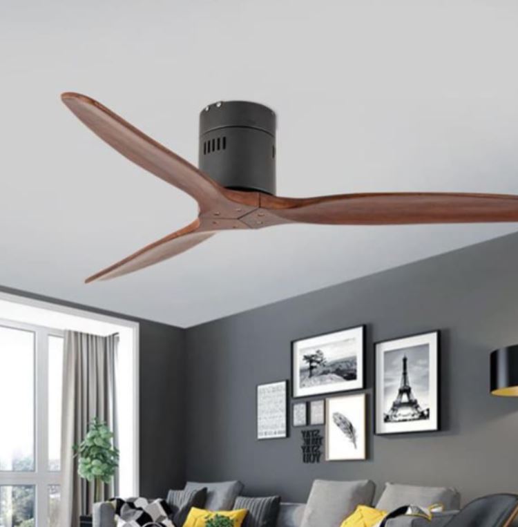 Quạt Trần Thân Đen 3 Cánh Gỗ Gắn Căn Hộ Chung Cư Hiện Đại PH-QVifa57