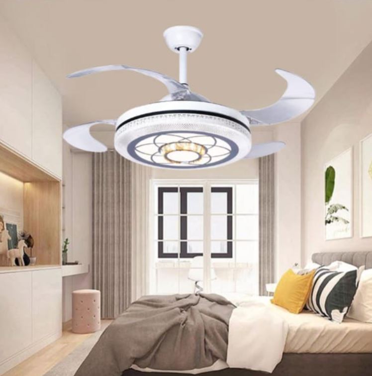 Quạt Trần Đèn Giấu Cánh Bằng Nhựa ABS Trang Trí Phòng Ngủ PH-QVifa71