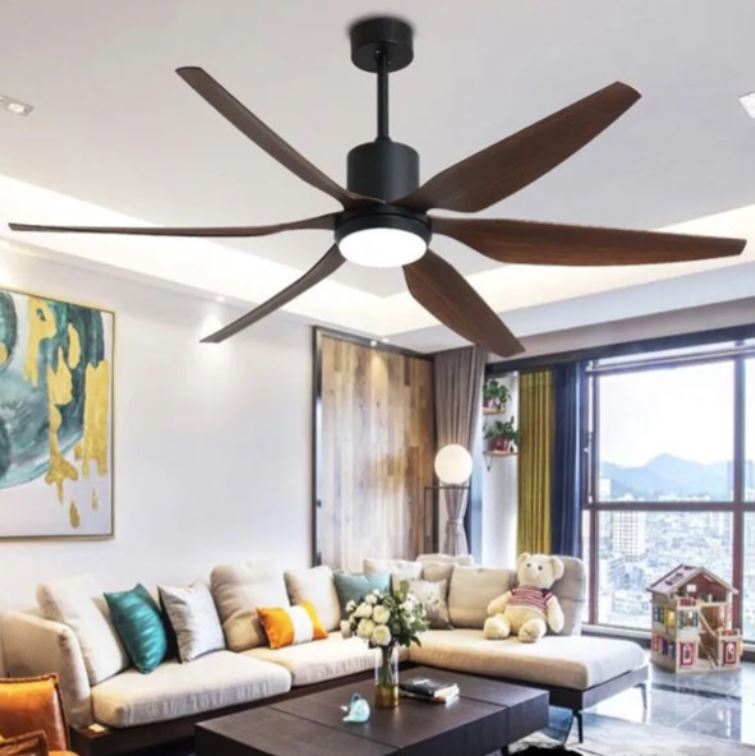 Quạt Trần Có Đèn Led 6 Cánh Nhựa ABS Giả Vân Gỗ Cao Cấp PH-QVifa64