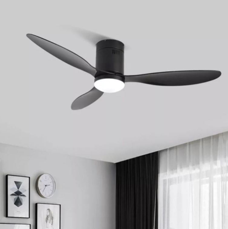 Quạt Trần Đèn 3 Cánh Nhựa ABS Màu Đen Gắn Nhà Chung Cư PH-QVifa67