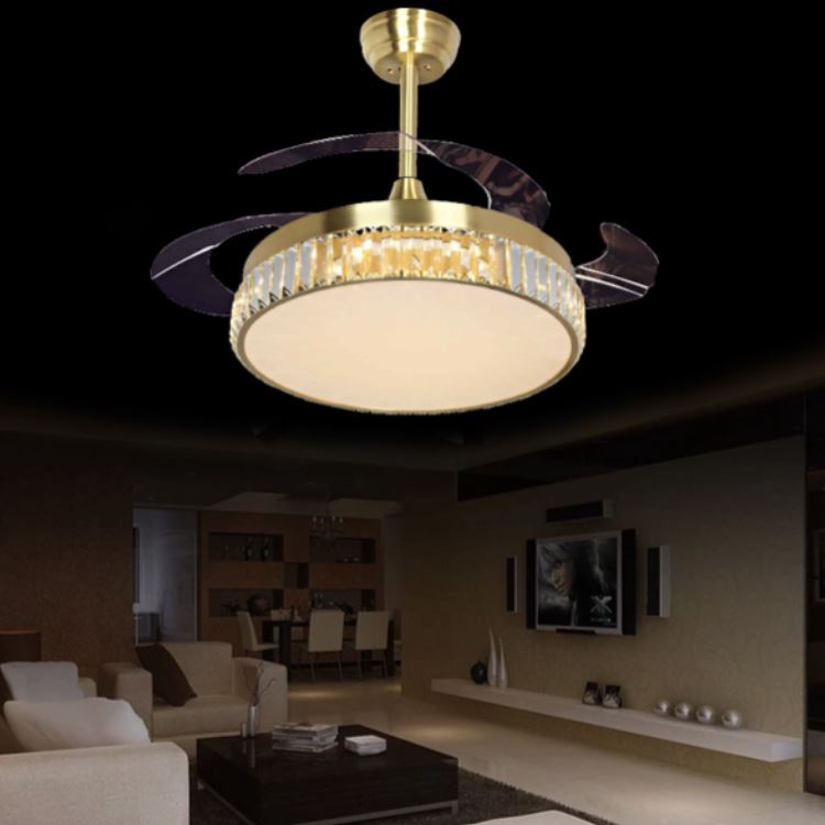 Quạt Trần Có Đèn Led Cánh Cụp Cánh Xòe Trang Trí Phòng Khách DR-Q9912