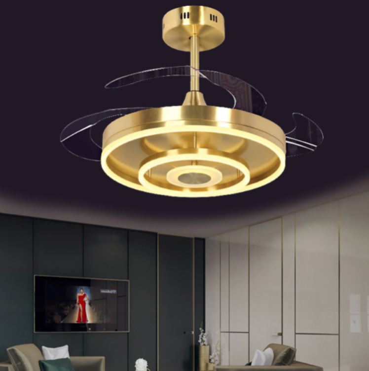 Quạt Trần Có Đèn Led Cánh Cụp Cánh Xòe Trang Trí Phòng Khách DR-Q9902